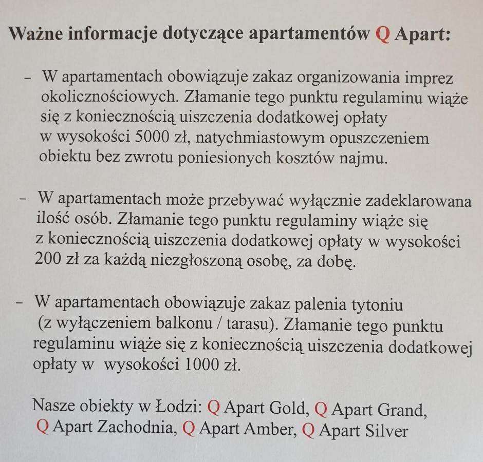 Ferienwohnung Q Apart Gold-3 Pokoje Manufaktura Garaz Netflix Klimatyzacja, Fv, Łódź Exterior foto